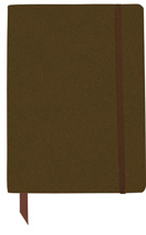 Brown faux leather covered notebook