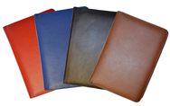 Red, Blue, Black & British Tan Leather Hardcover Bound Notebook